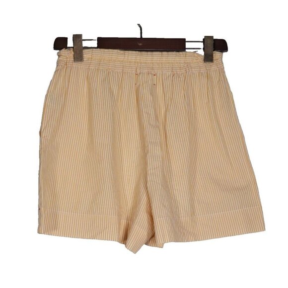 Xirena Womens Medium Yellow Butter Stripe Caysen Shorts High Waisted 100% Cotton - Picture 5 of 9